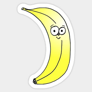 Cute Happy Banana Doodle Sticker